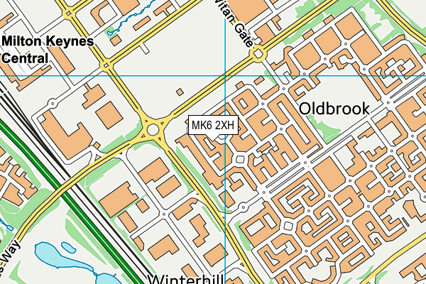 MK6 2XH map - OS VectorMap District (Ordnance Survey)