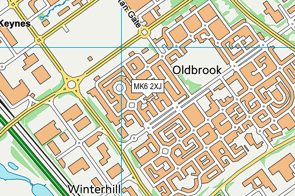 MK6 2XJ map - OS VectorMap District (Ordnance Survey)