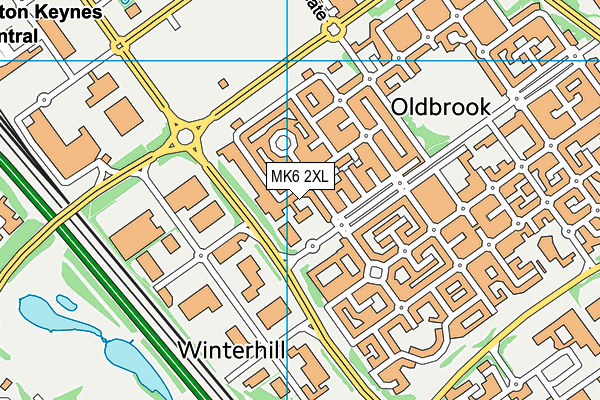 MK6 2XL map - OS VectorMap District (Ordnance Survey)