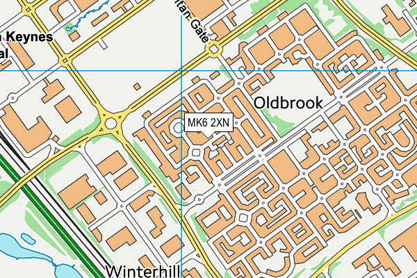 MK6 2XN map - OS VectorMap District (Ordnance Survey)