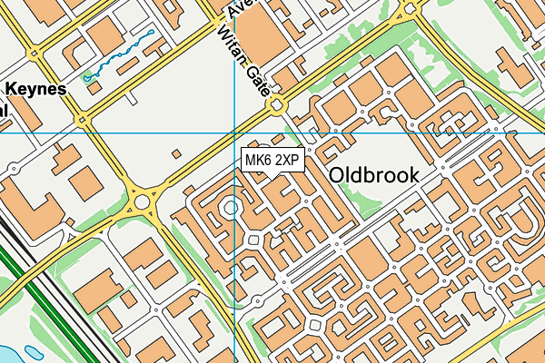 MK6 2XP map - OS VectorMap District (Ordnance Survey)