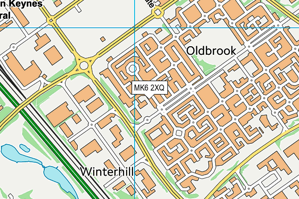 MK6 2XQ map - OS VectorMap District (Ordnance Survey)