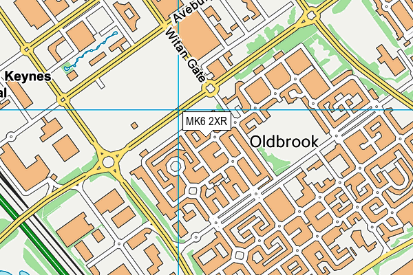 MK6 2XR map - OS VectorMap District (Ordnance Survey)