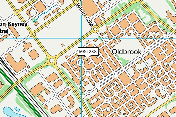 MK6 2XS map - OS VectorMap District (Ordnance Survey)