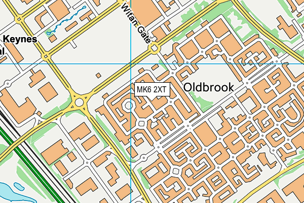 MK6 2XT map - OS VectorMap District (Ordnance Survey)