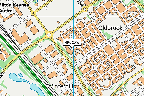 MK6 2XW map - OS VectorMap District (Ordnance Survey)