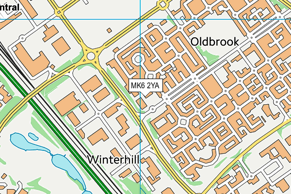 MK6 2YA map - OS VectorMap District (Ordnance Survey)