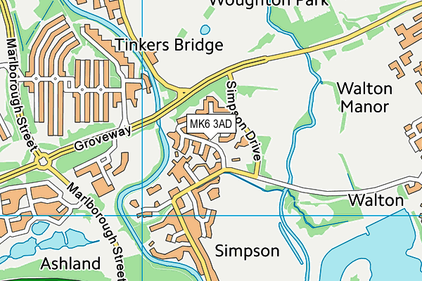 MK6 3AD map - OS VectorMap District (Ordnance Survey)