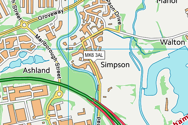 MK6 3AL map - OS VectorMap District (Ordnance Survey)