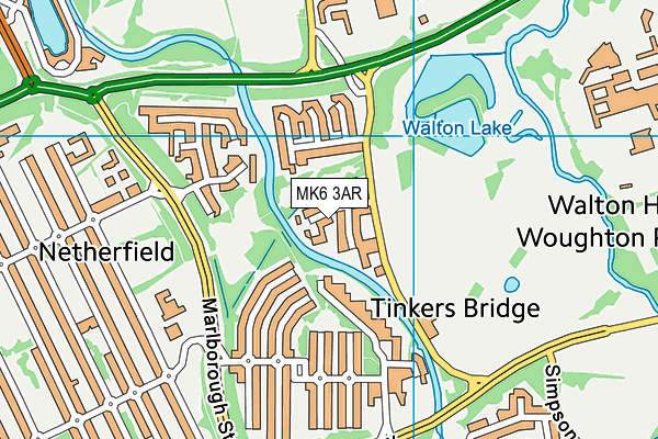 MK6 3AR map - OS VectorMap District (Ordnance Survey)