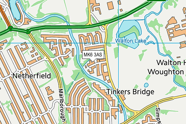 MK6 3AS map - OS VectorMap District (Ordnance Survey)