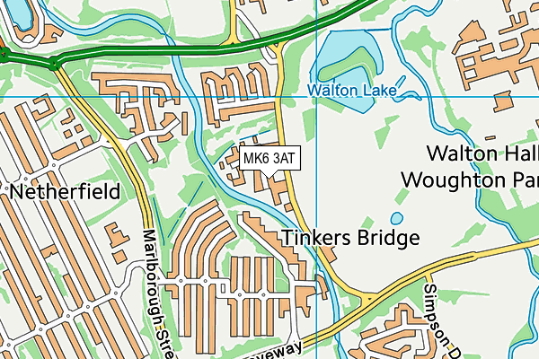 MK6 3AT map - OS VectorMap District (Ordnance Survey)