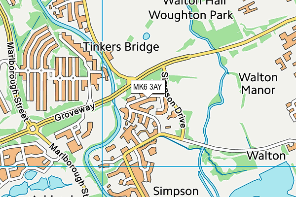 MK6 3AY map - OS VectorMap District (Ordnance Survey)