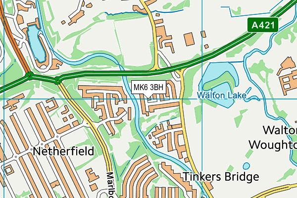 MK6 3BH map - OS VectorMap District (Ordnance Survey)