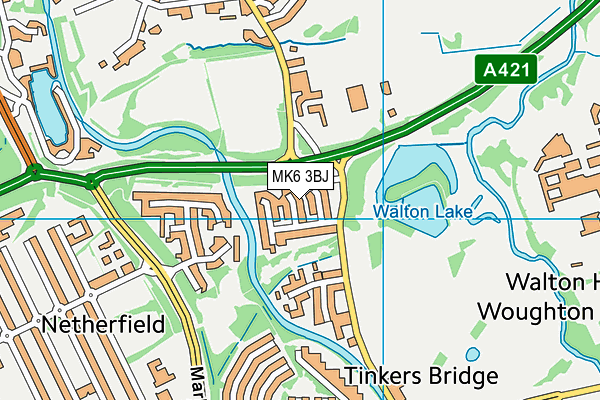 MK6 3BJ map - OS VectorMap District (Ordnance Survey)