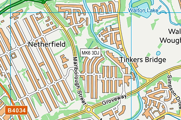 MK6 3DJ map - OS VectorMap District (Ordnance Survey)