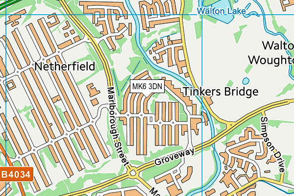 MK6 3DN map - OS VectorMap District (Ordnance Survey)