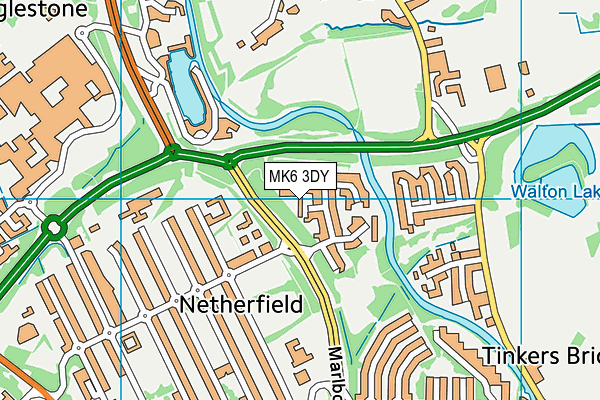 MK6 3DY map - OS VectorMap District (Ordnance Survey)