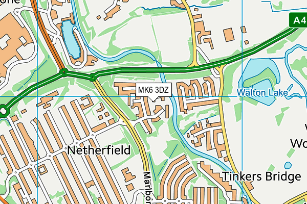 MK6 3DZ map - OS VectorMap District (Ordnance Survey)