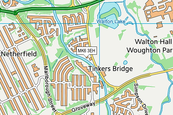 MK6 3EH map - OS VectorMap District (Ordnance Survey)