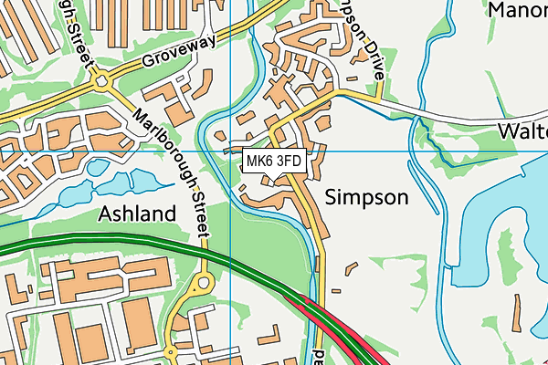 MK6 3FD map - OS VectorMap District (Ordnance Survey)