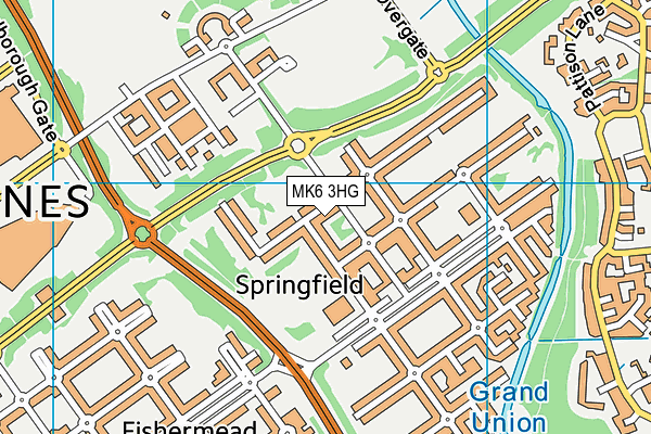 MK6 3HG map - OS VectorMap District (Ordnance Survey)