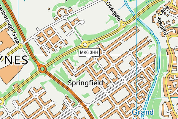 MK6 3HH map - OS VectorMap District (Ordnance Survey)