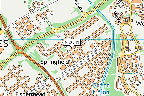 MK6 3HS map - OS VectorMap District (Ordnance Survey)