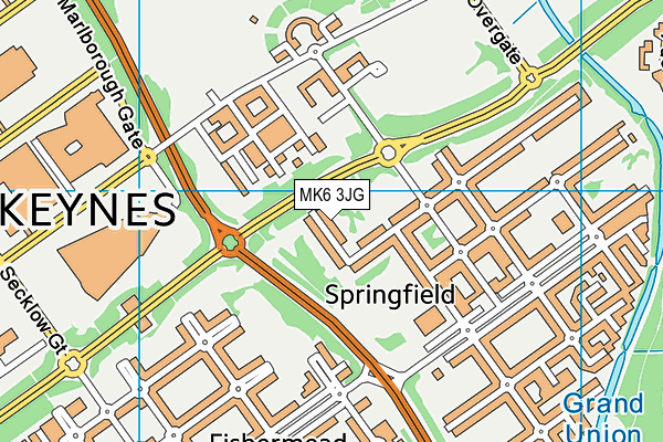 MK6 3JG map - OS VectorMap District (Ordnance Survey)