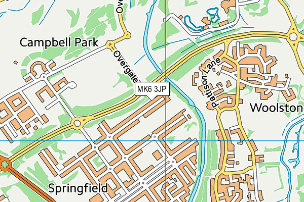 MK6 3JP map - OS VectorMap District (Ordnance Survey)