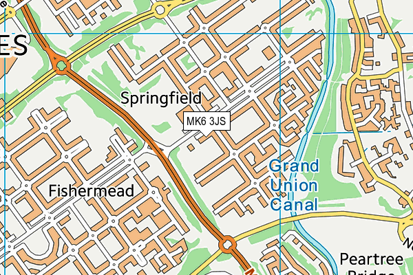 MK6 3JS map - OS VectorMap District (Ordnance Survey)