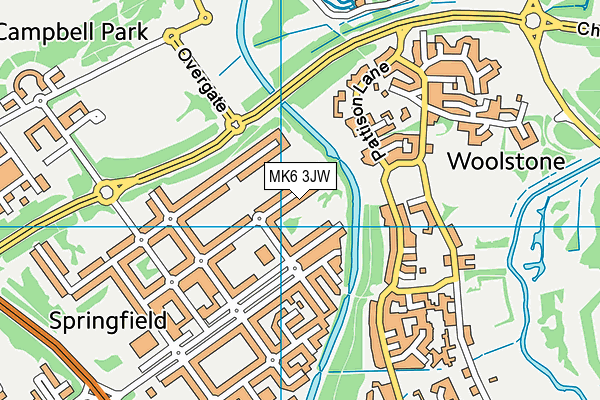 MK6 3JW map - OS VectorMap District (Ordnance Survey)