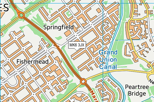 MK6 3JX map - OS VectorMap District (Ordnance Survey)