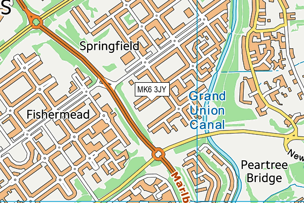 MK6 3JY map - OS VectorMap District (Ordnance Survey)