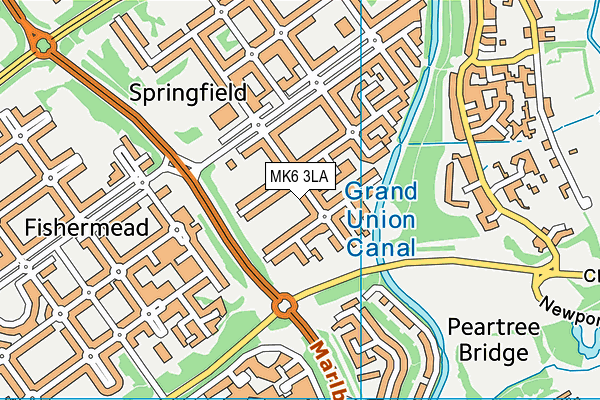 MK6 3LA map - OS VectorMap District (Ordnance Survey)