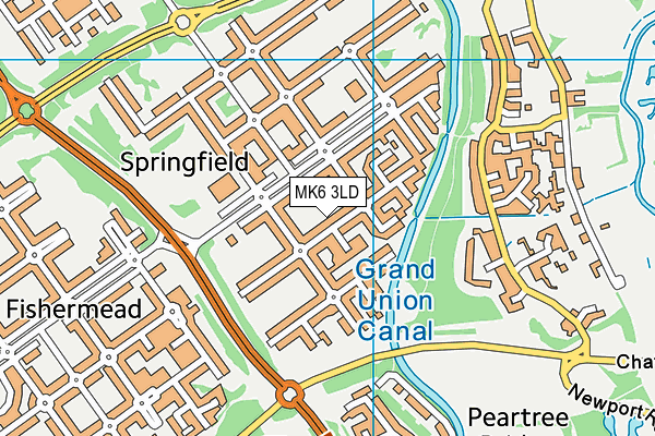 MK6 3LD map - OS VectorMap District (Ordnance Survey)