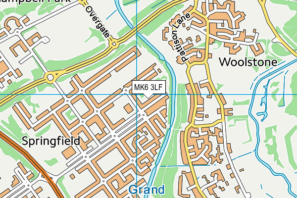 MK6 3LF map - OS VectorMap District (Ordnance Survey)