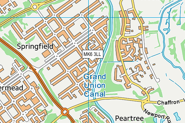 MK6 3LL map - OS VectorMap District (Ordnance Survey)