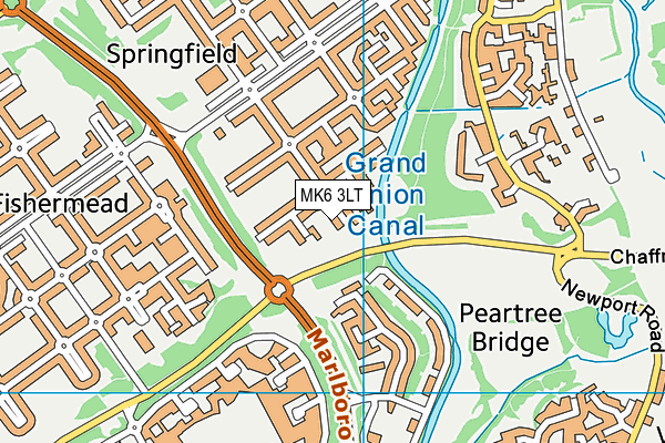 MK6 3LT map - OS VectorMap District (Ordnance Survey)