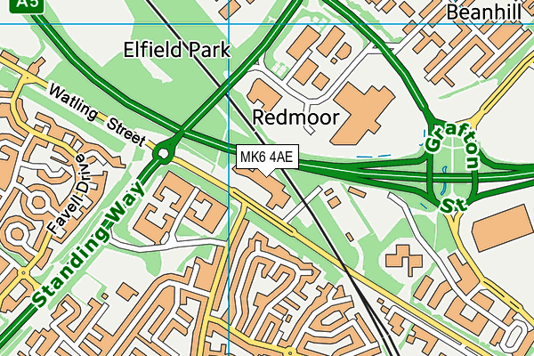 MK6 4AE map - OS VectorMap District (Ordnance Survey)