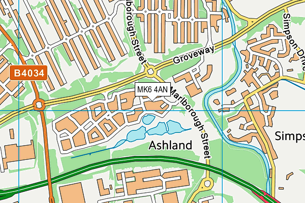 MK6 4AN map - OS VectorMap District (Ordnance Survey)