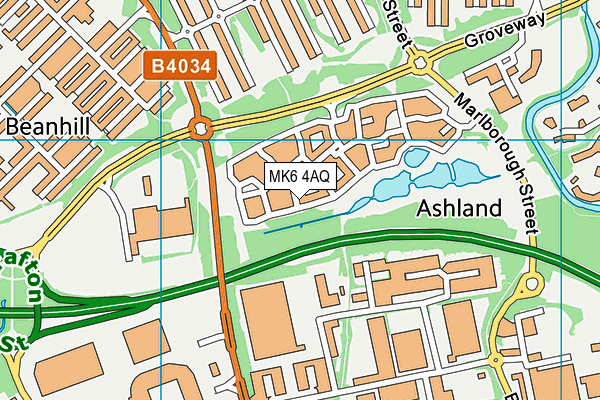 MK6 4AQ map - OS VectorMap District (Ordnance Survey)