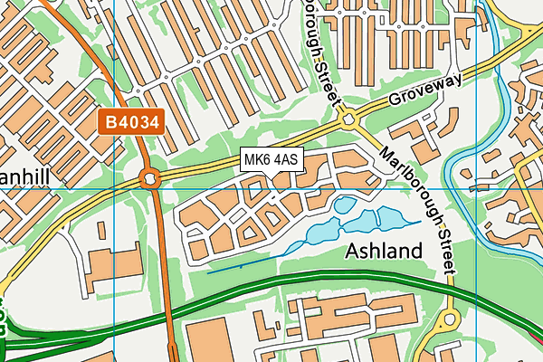 MK6 4AS map - OS VectorMap District (Ordnance Survey)