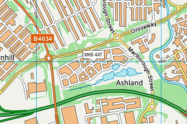 MK6 4AT map - OS VectorMap District (Ordnance Survey)