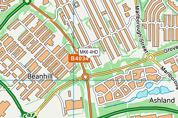 MK6 4HD map - OS VectorMap District (Ordnance Survey)