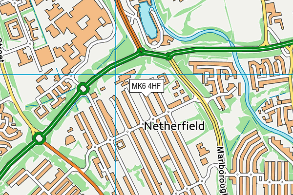 MK6 4HF map - OS VectorMap District (Ordnance Survey)