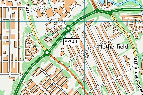 MK6 4HJ map - OS VectorMap District (Ordnance Survey)