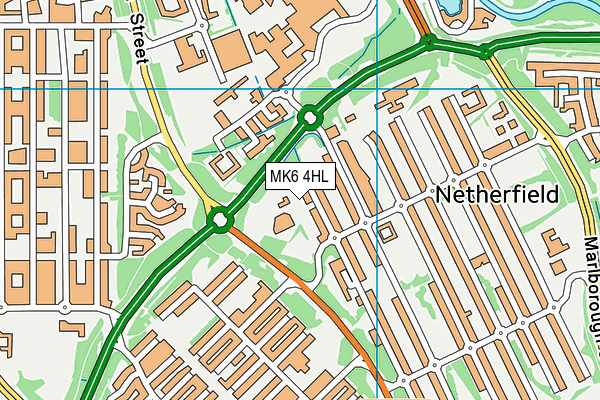 MK6 4HL map - OS VectorMap District (Ordnance Survey)