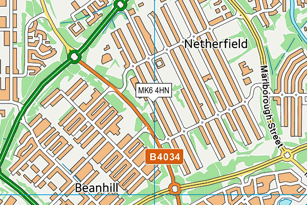 MK6 4HN map - OS VectorMap District (Ordnance Survey)