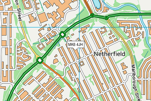 MK6 4JH map - OS VectorMap District (Ordnance Survey)